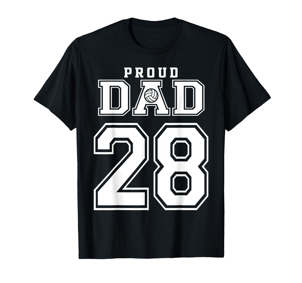 Custom Proud Volleyball Dad Number 28 T-Shirt - Minimalist Print Unisex - T-Shirt, Sweatshirt, Hoodie