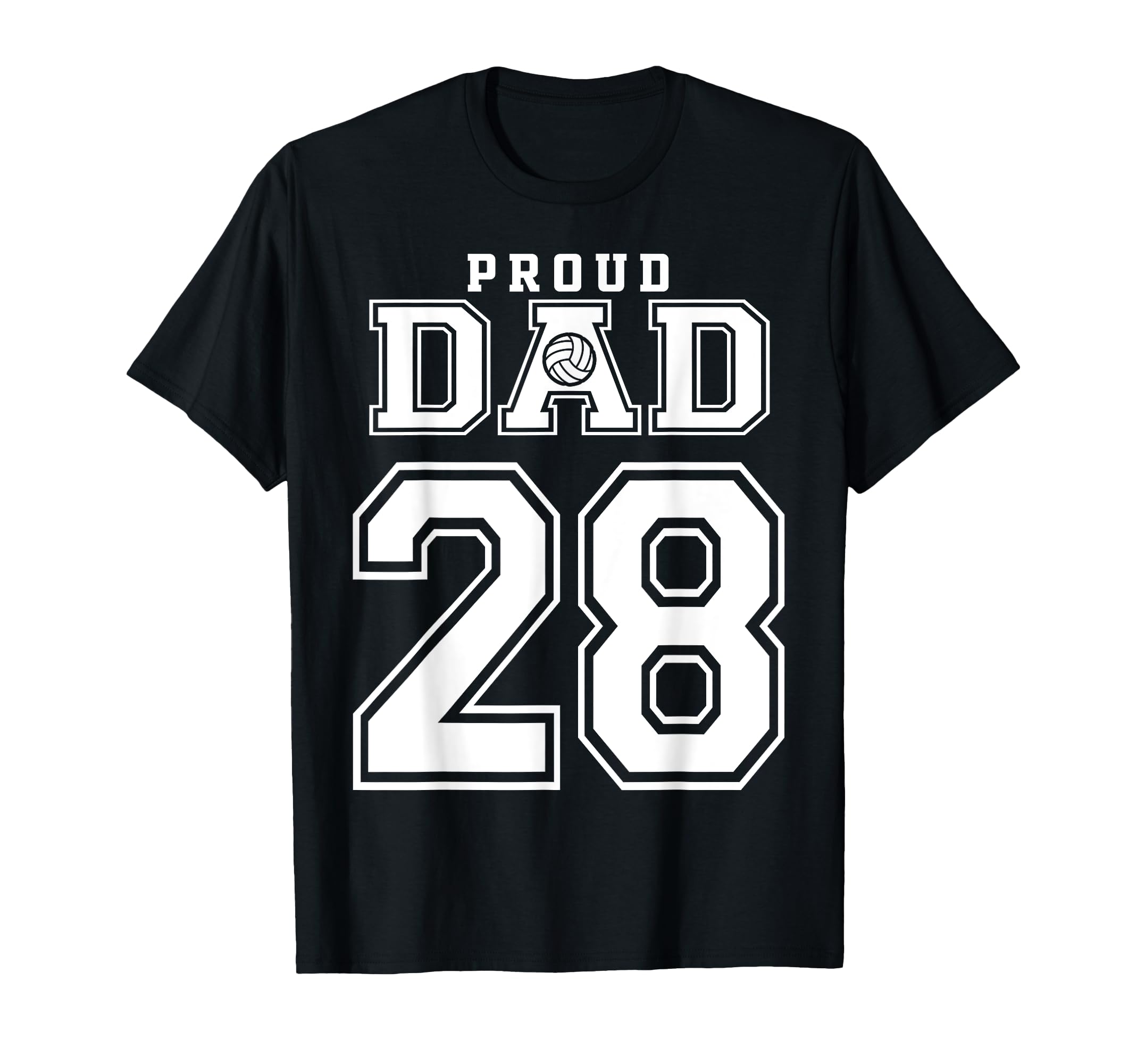 Custom Proud Volleyball Dad Number 28 T-Shirt - Minimalist Print Unisex - T-Shirt, Sweatshirt, Hoodie