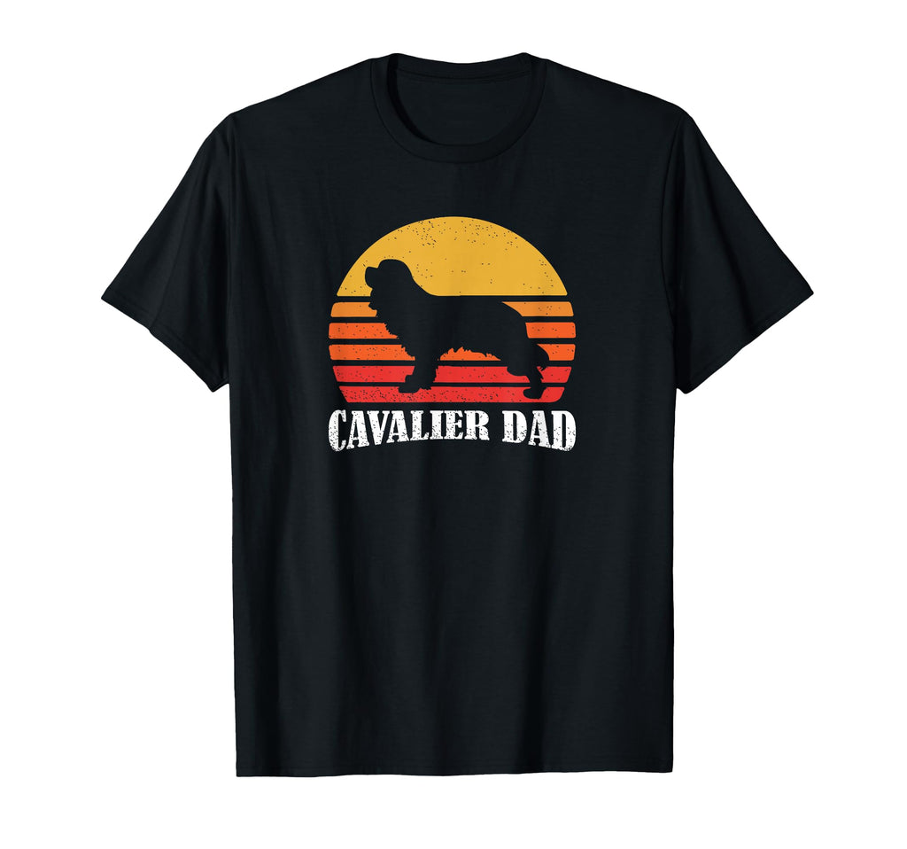 Mens Sunset Cavalier Dog Dad T-Shirt - Novelty Apparel Men Women - T-Shirt, Sweatshirt, Hoodie
