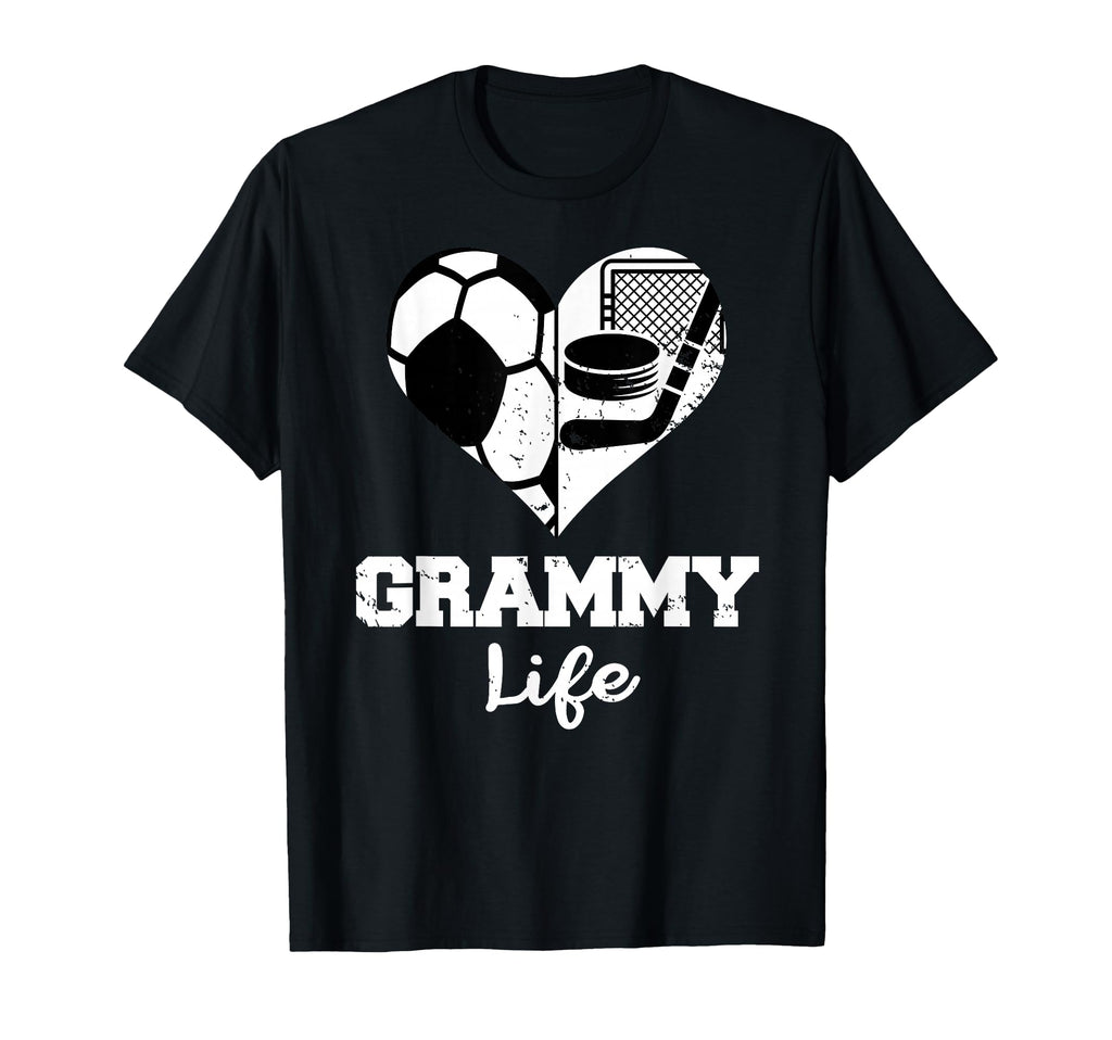 Grammy Life Heart Funny Soccer Hockey T-Shirt - Graphic Print for Adults - T-Shirt, Sweatshirt, Hoodie