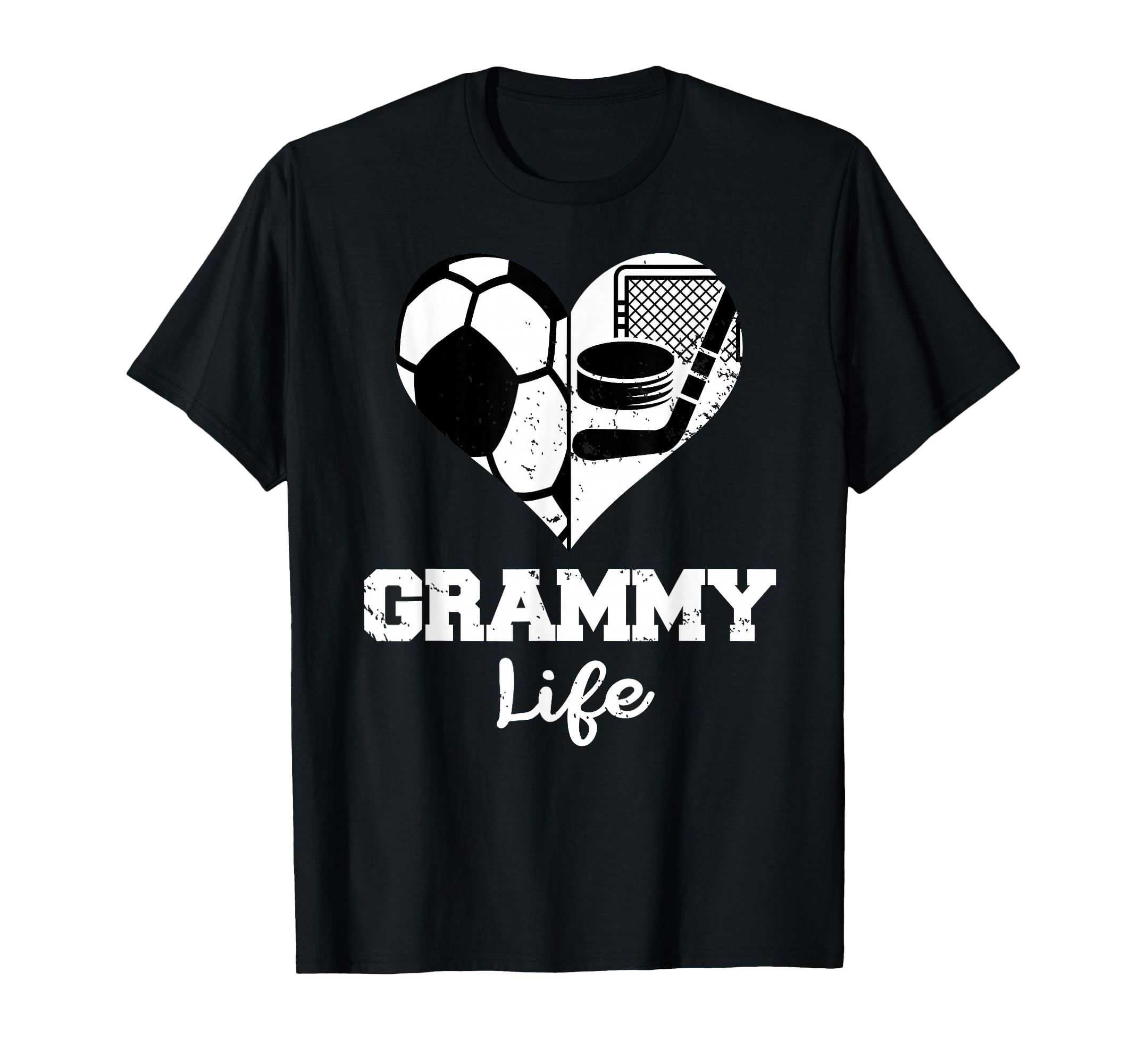 Grammy Life Heart Funny Soccer Hockey T-Shirt - Graphic Print for Adults - T-Shirt, Sweatshirt, Hoodie