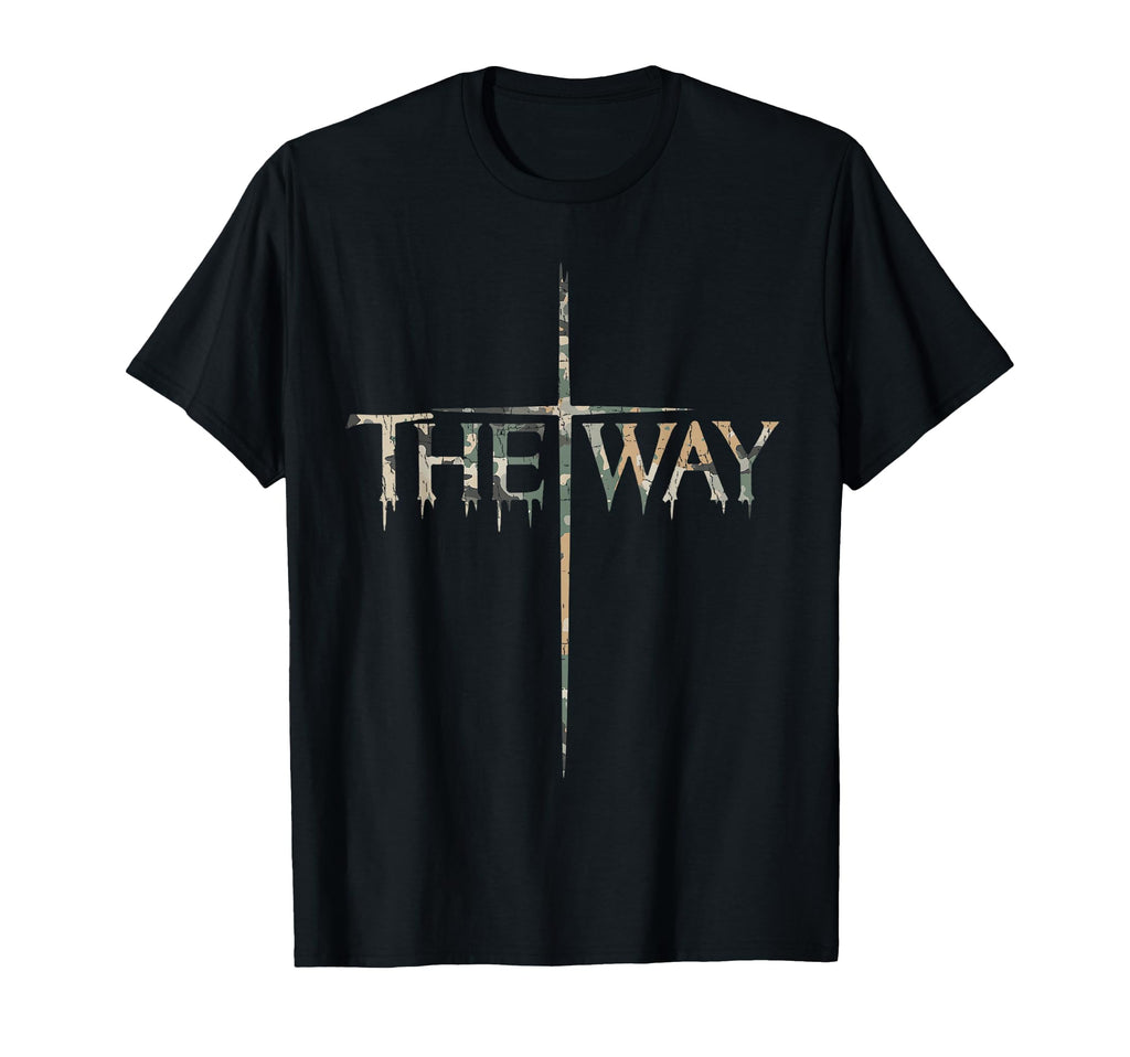 Camo Way Cross Christian Religious Jesus T-Shirt - Trendy Graphic Men Women - T-Shirt, Sweatshirt, Hoodie