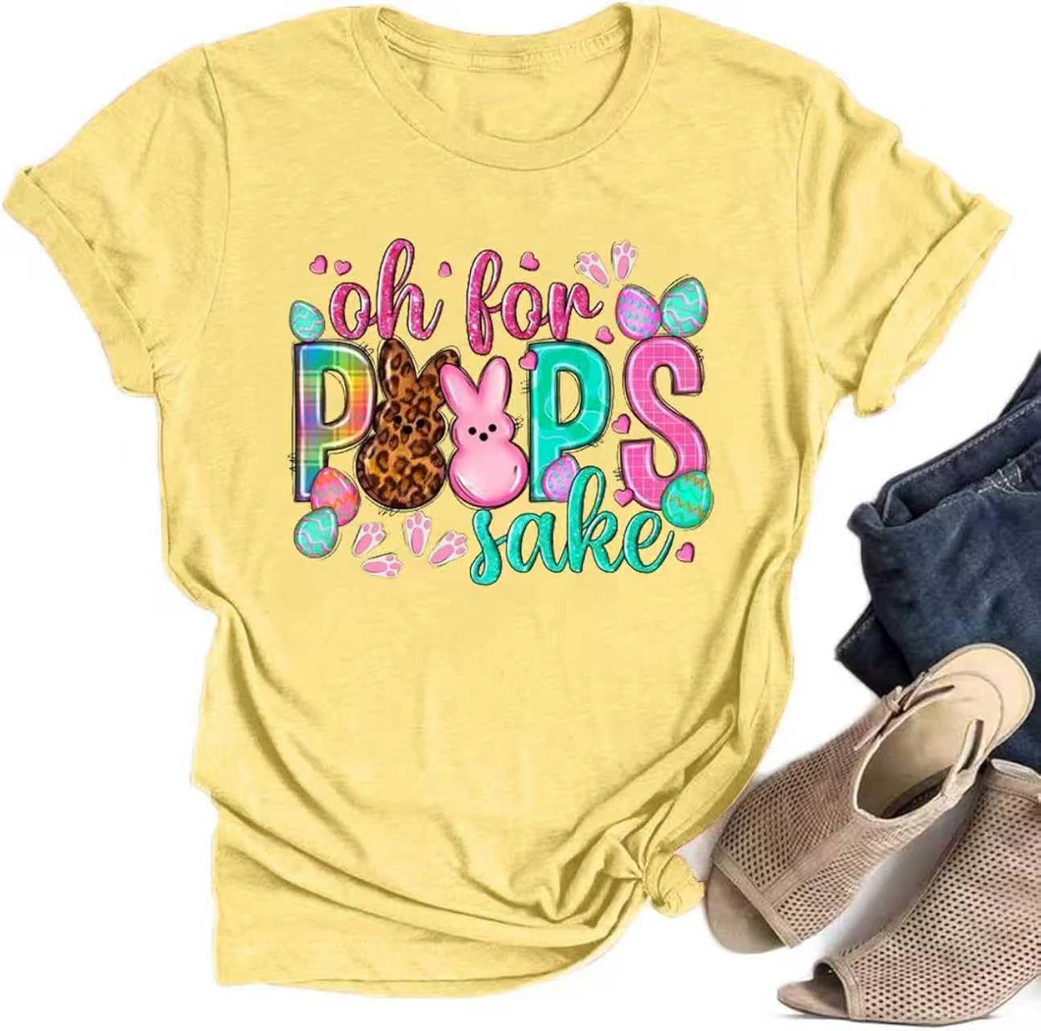 Womens Happy Easter Leopard Bunny Cute Rabbit Graphic - Adult & Kids T-Shirts, Sweatshirts & Hoodies apparel design preview 1