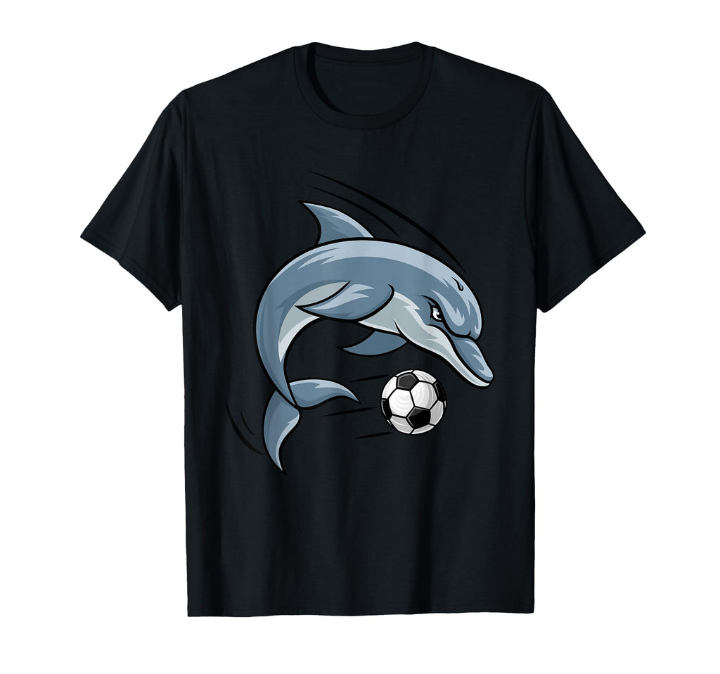 Dolphin Animal Soccer Football Cartoon T-Shirt - Custom Art Print Unisex - T-Shirt, Sweatshirt, Hoodie
