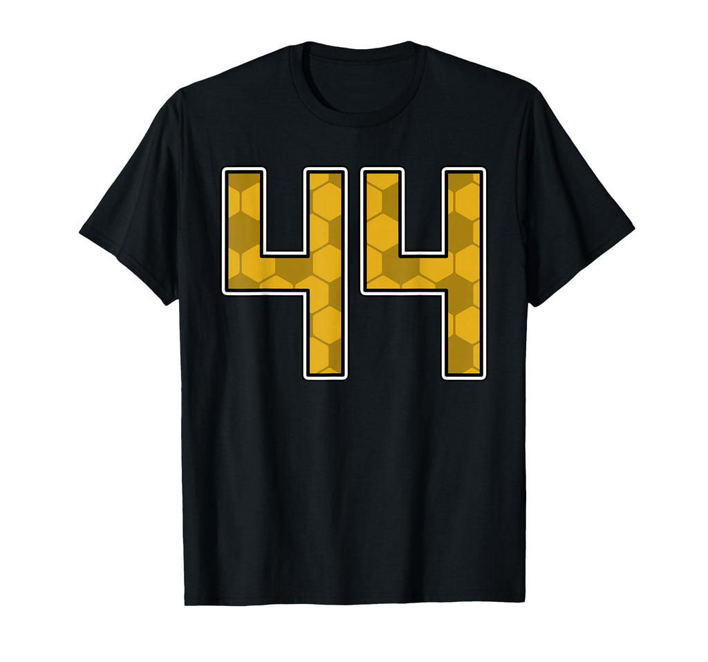 Gold Soccer Pattern Number 44 Jersey T-Shirt - Streetwear Style Men Women - T-Shirt, Sweatshirt, Hoodie