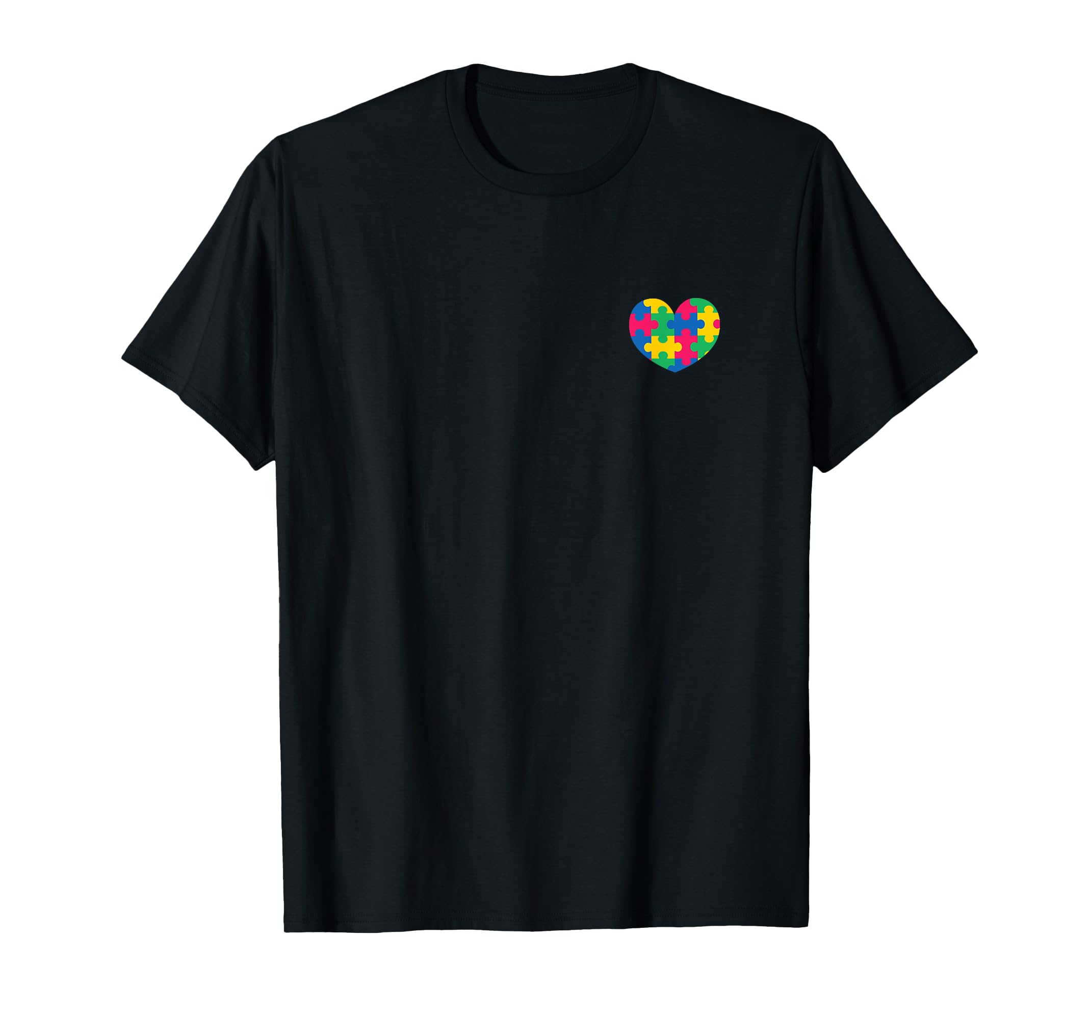 Heart Pocket Puzzle Piece Autism Awareness T-Shirt - Graphic Print Unisex - T-Shirt, Sweatshirt, Hoodie