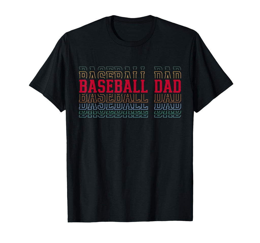 Baseball Dad Funny Layered Text T-Shirt - Novelty Apparel for Adults - T-Shirt, Sweatshirt, Hoodie