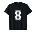 Number 8 Varsity Sports Team Jersey T-Shirt - Novelty Apparel for Adults - T-Shirt, Sweatshirt, Hoodie