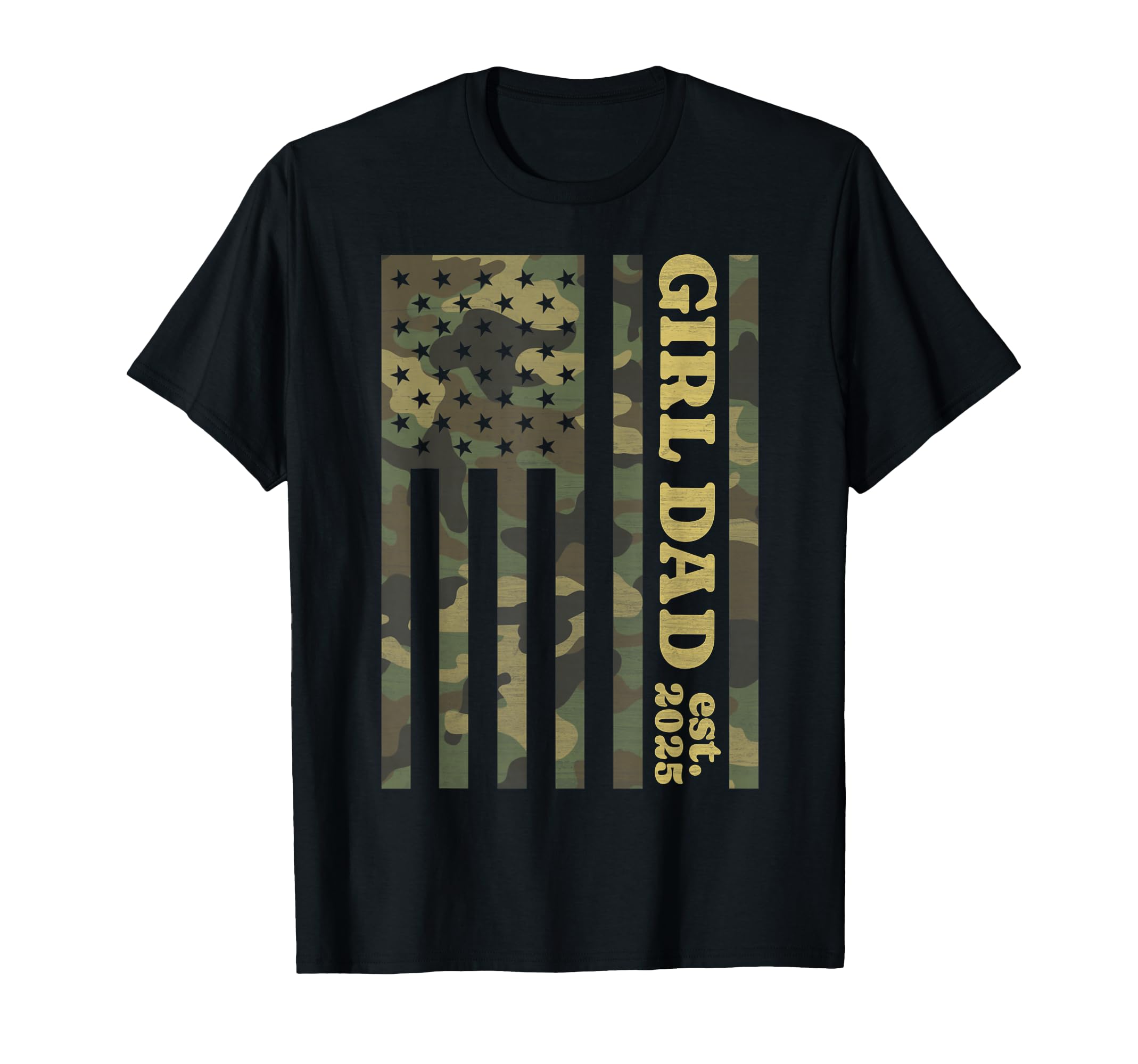 Camo Dad American Flag T-Shirt - Casual Everyday Wear for Adults - T-Shirt, Sweatshirt, Hoodie