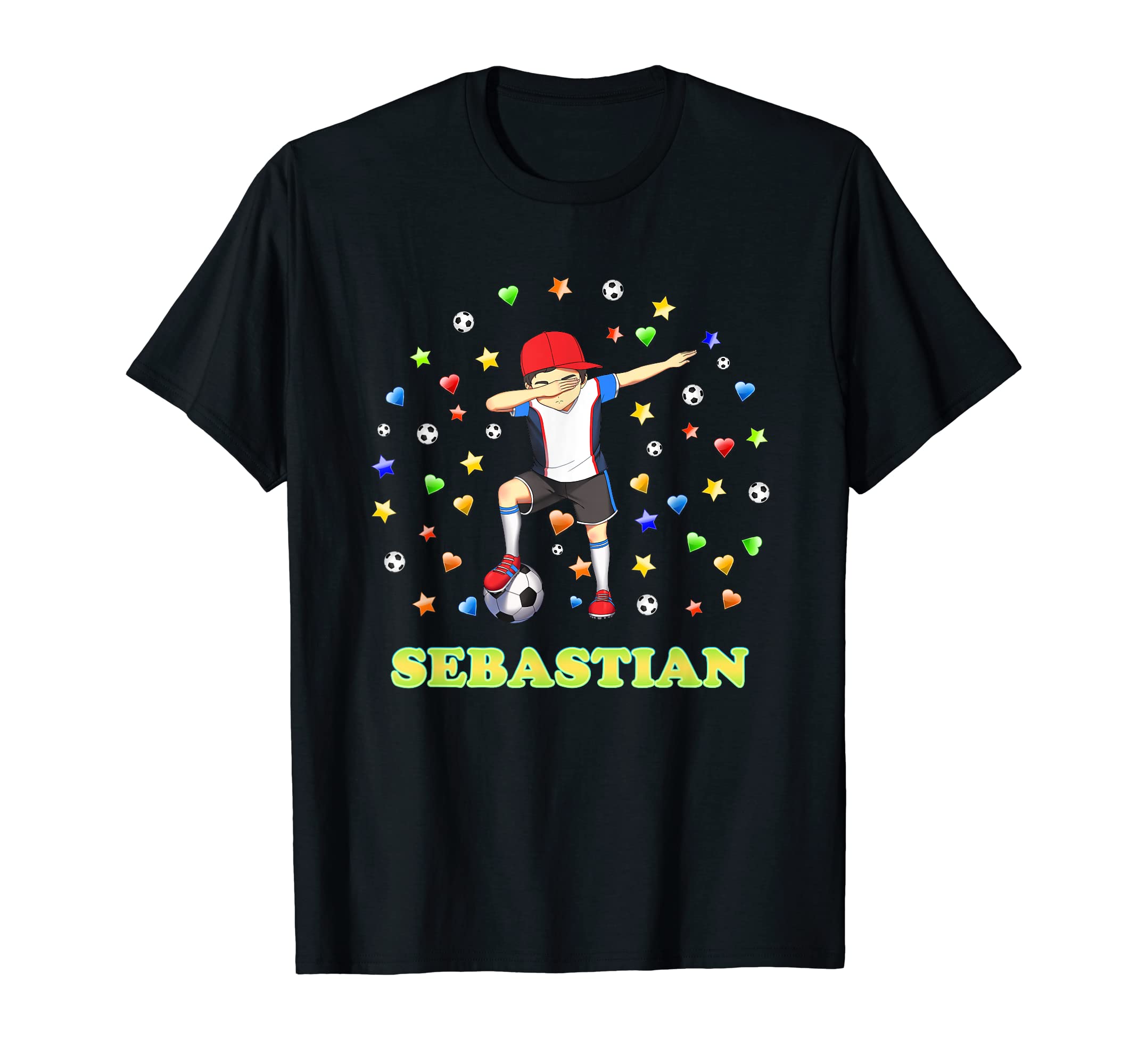 Sebastian Personalised Soccer Footballer T-Shirt - Graphic Print Unisex - T-Shirt, Sweatshirt, Hoodie