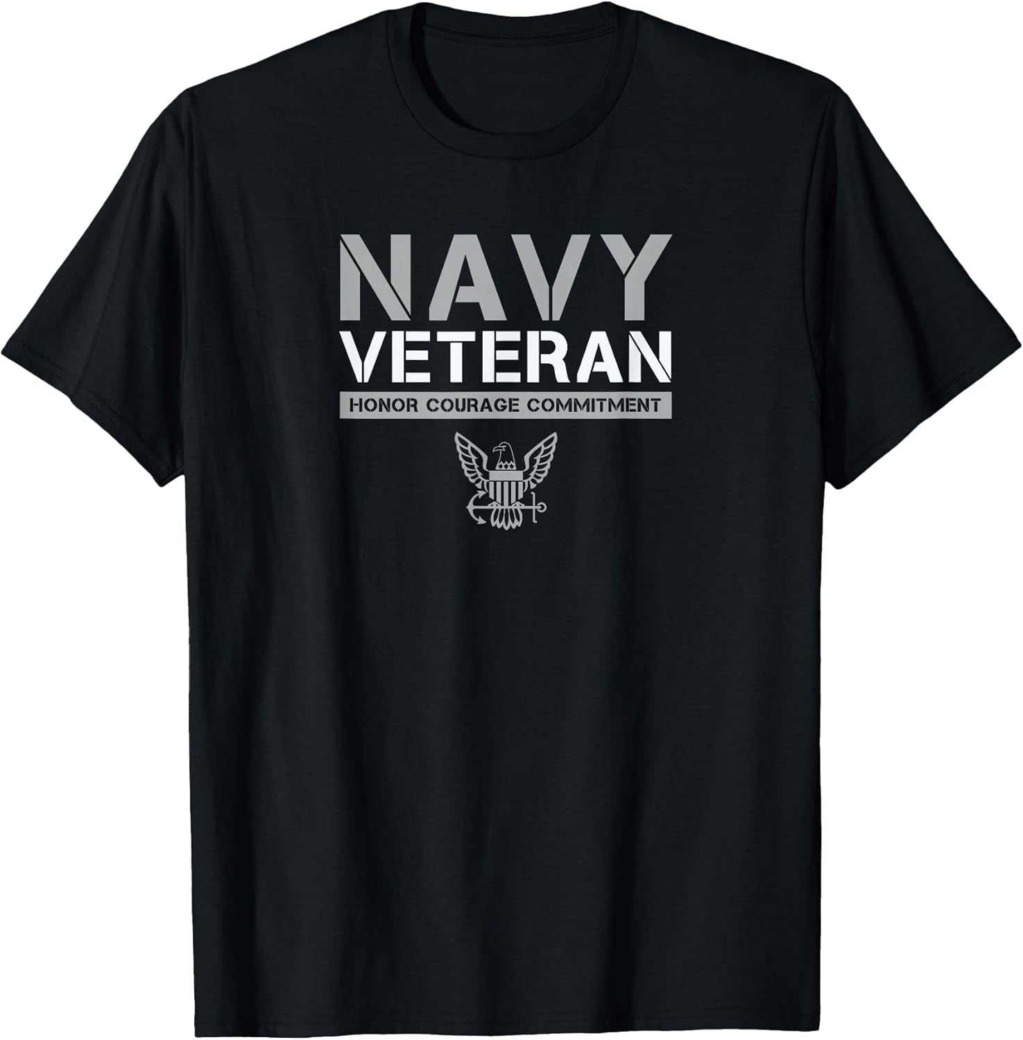 US Navy Veteran Honor Courage Commitment - Adult & Kids T-Shirts, Sweatshirts & Hoodies apparel design preview 1