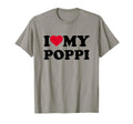 I Love My Poppi Heart Grandpa Family T-Shirt - Novelty Apparel Unisex - T-Shirt, Sweatshirt, Hoodie