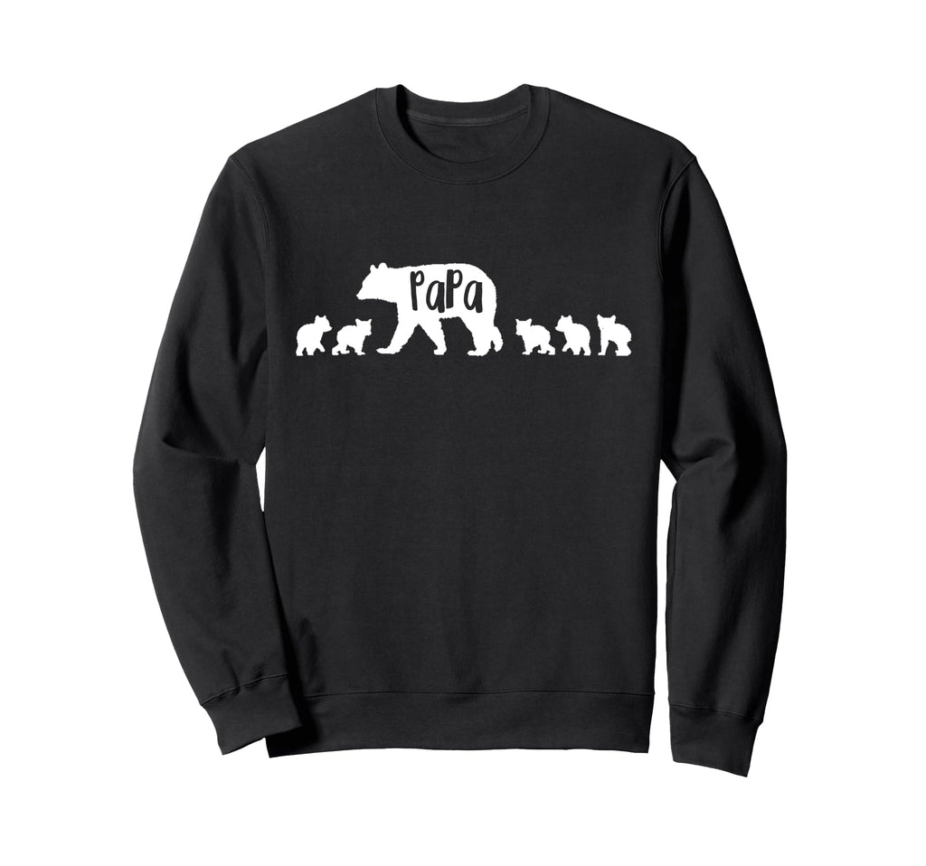 Papa Bear 5 Five Cubs Dad Father Gift Sweatshirt - Minimalist Print Unisex - T-Shirt, Sweatshirt, Hoodie