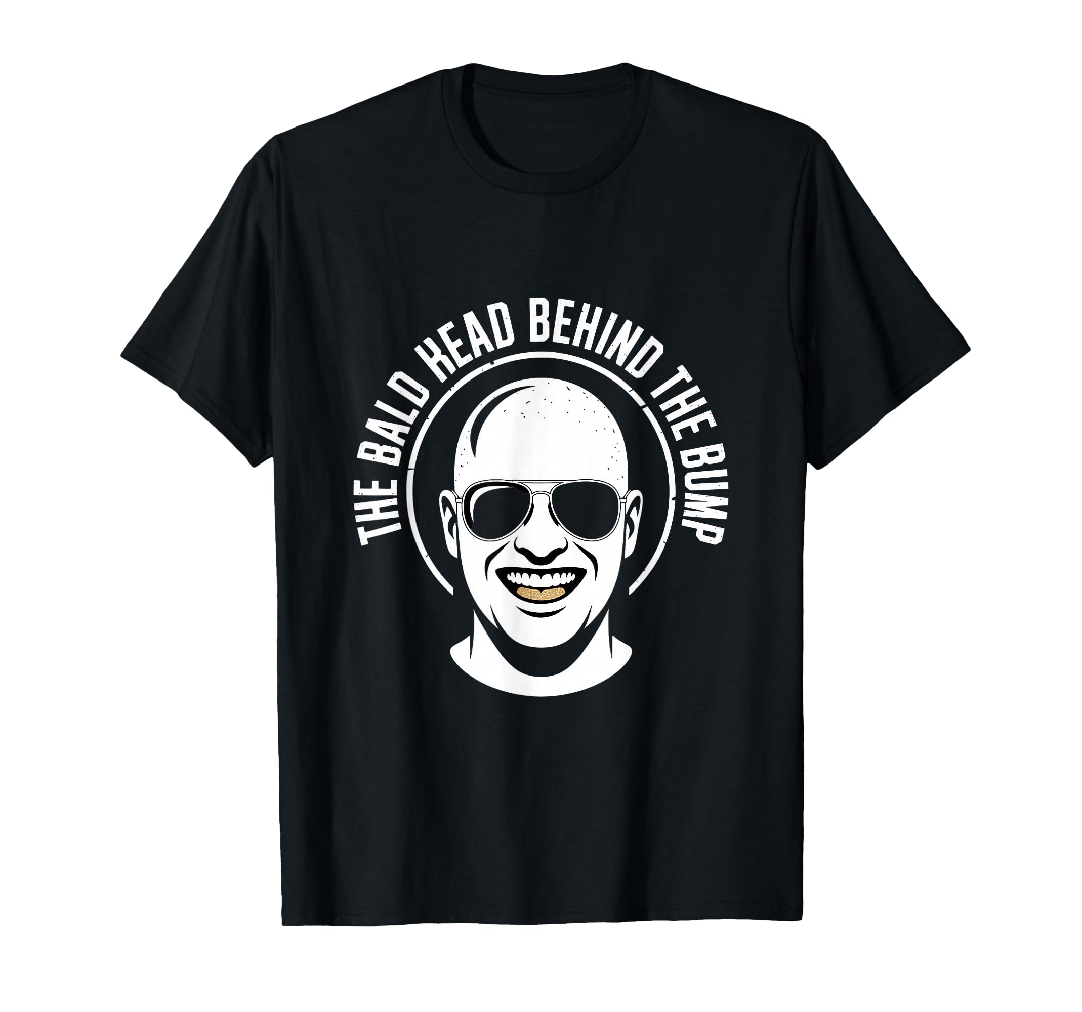 Bald Head Behind Bump Funny Bald Dad T-Shirt - Novelty Apparel for Adults - T-Shirt, Sweatshirt, Hoodie