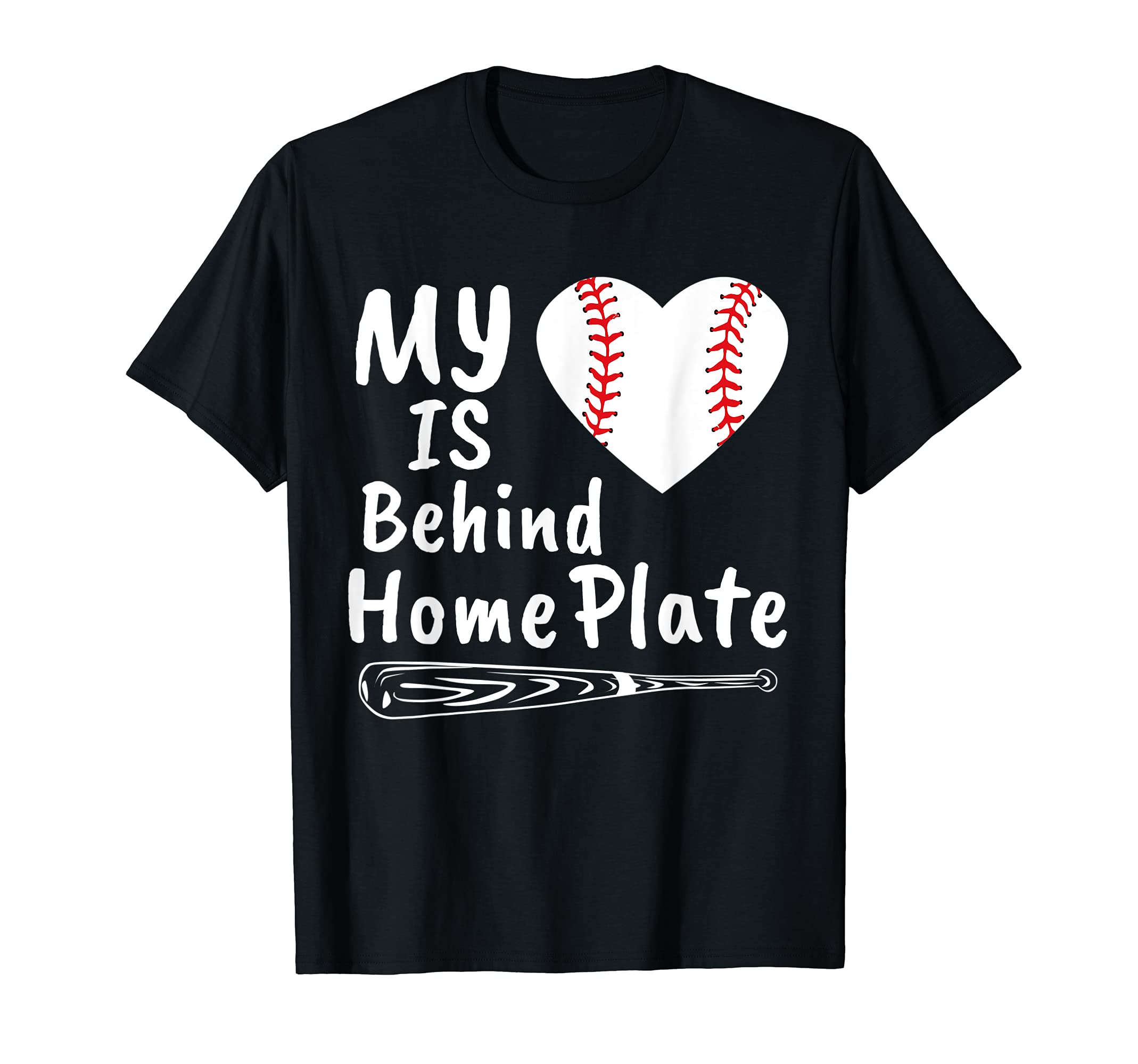 Baseball My Heart Is Behind Home T-Shirt - Minimalist Print for Adults - T-Shirt, Sweatshirt, Hoodie
