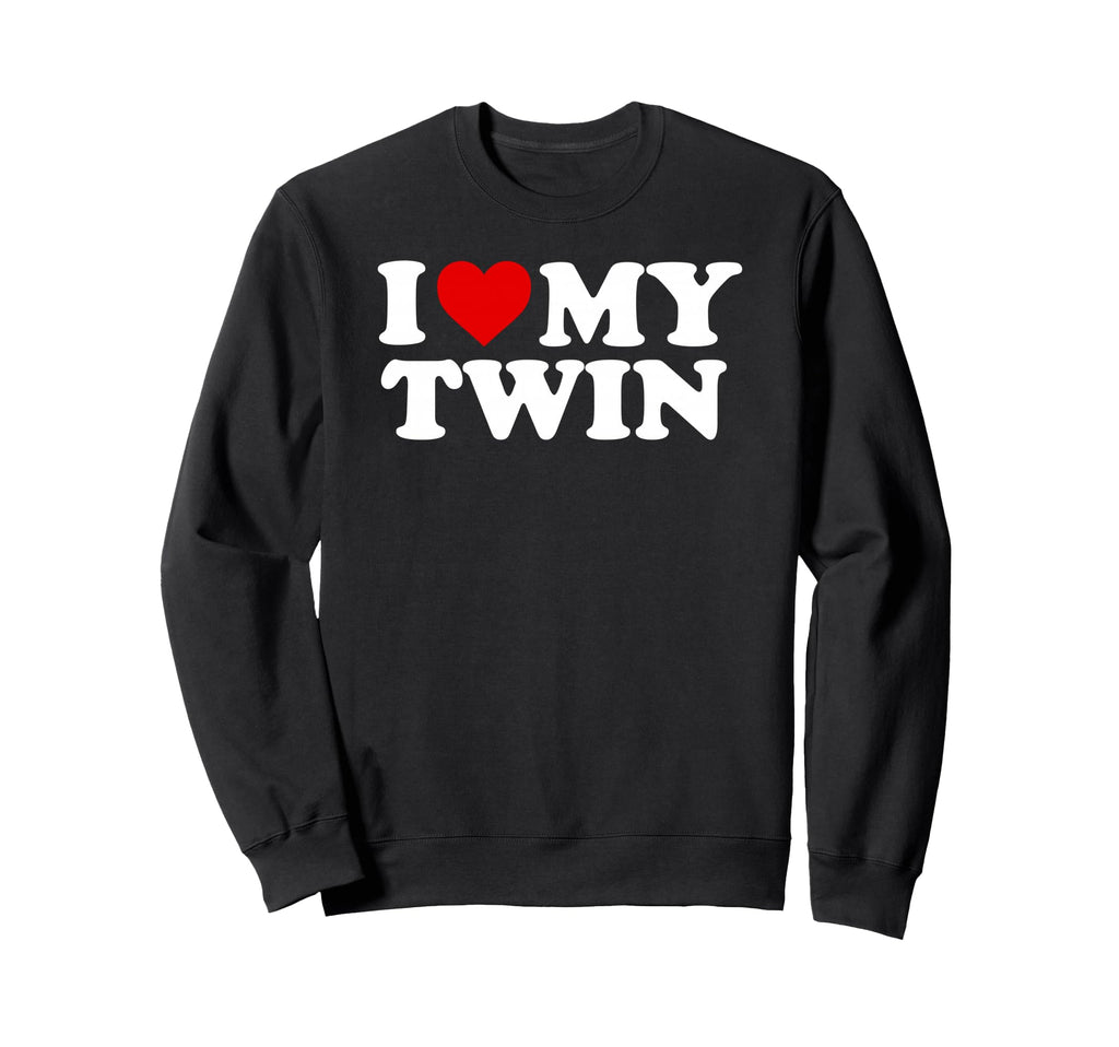 I Love My Twin Red Heart Sweatshirt - Custom Art Print Men Women - T-Shirt, Sweatshirt, Hoodie