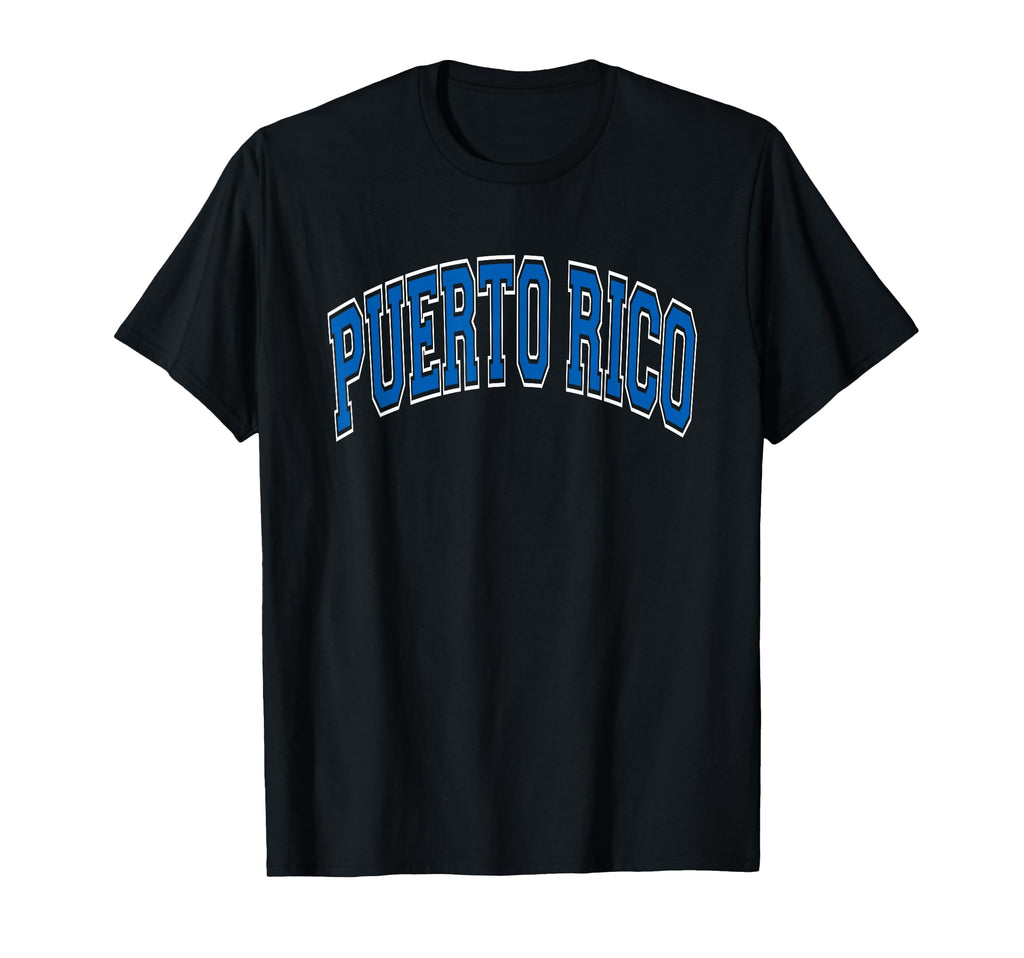 Puerto Rico Arched Blue Text T-Shirt - Streetwear Style for Adults - T-Shirt, Sweatshirt, Hoodie
