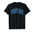 Puerto Rico Arched Blue Text T-Shirt - Streetwear Style for Adults - T-Shirt, Sweatshirt, Hoodie