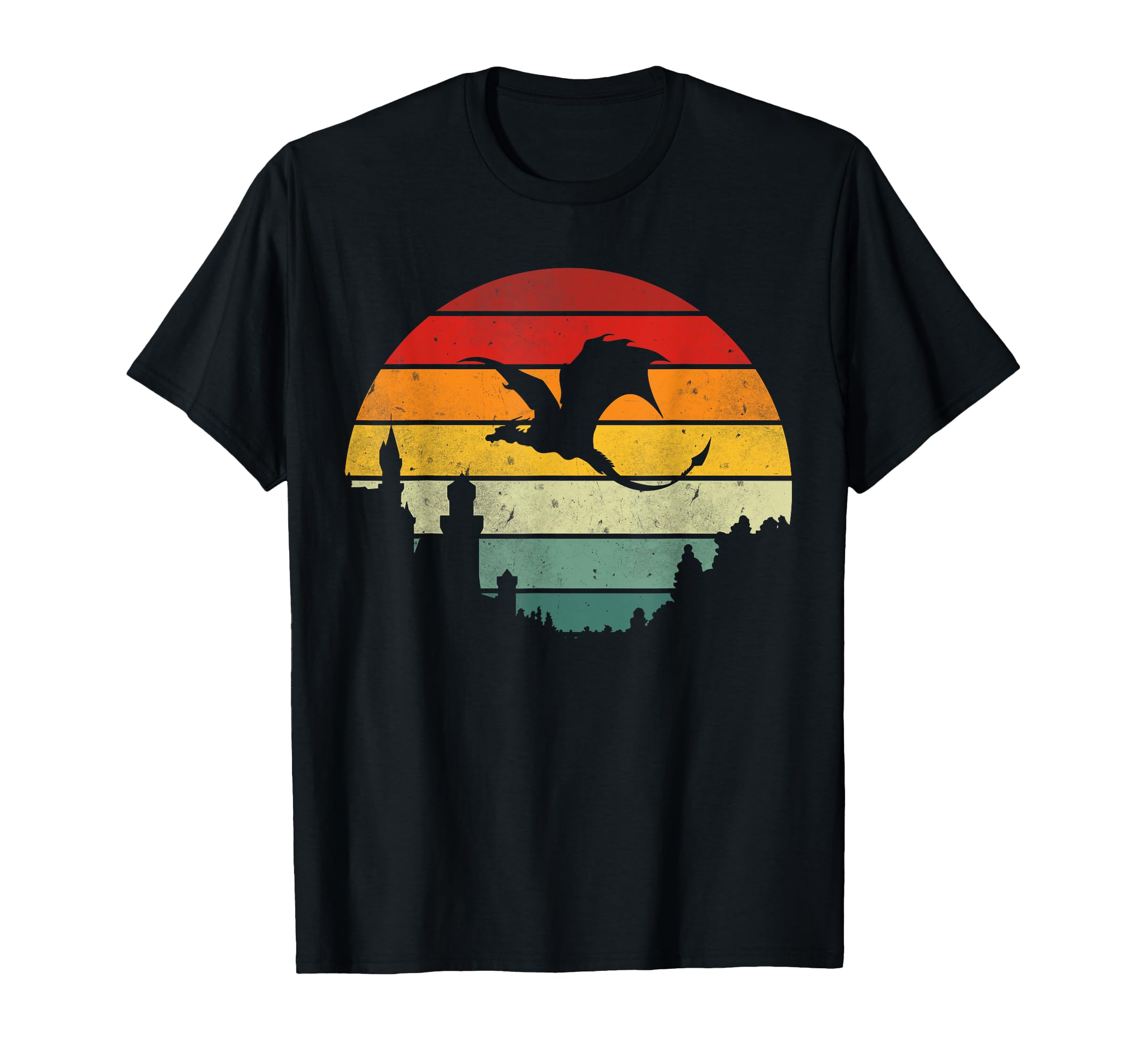 Flying Dragon Sunset Dragon Fantasy T-Shirt - Custom Art Print Men Women - T-Shirt, Sweatshirt, Hoodie