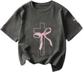 Girl's Graphic Bow Print Short Sleeve Crewneck Drop - Adult & Kids T-Shirts, Sweatshirts & Hoodies apparel design preview 1