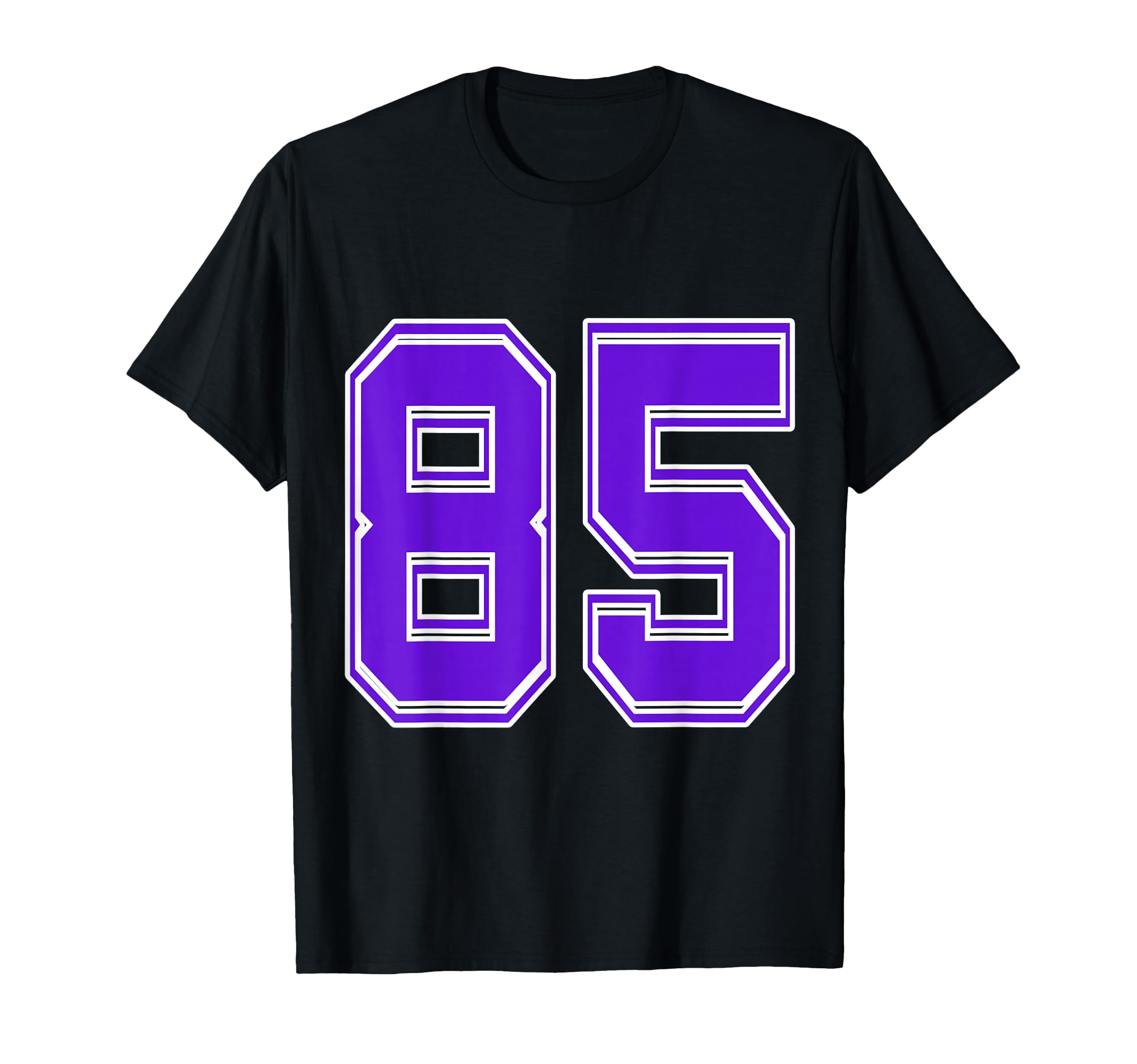 Purple Number 85 Football Baseball T-Shirt - Novelty Apparel for Adults - T-Shirt, Sweatshirt, Hoodie