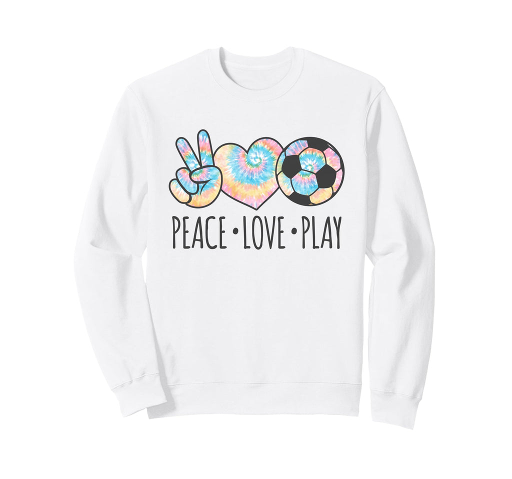 Tie Dye Soccer Teen Peace Love Play Sweatshirt - Custom Art Print Unisex - T-Shirt, Sweatshirt, Hoodie