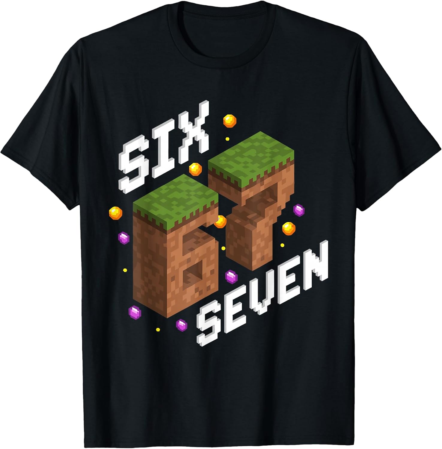 67 Meme Kids Gamer Isometric Pixel Art Six Seven - Adult & Kids T-Shirts, Sweatshirts & Hoodies apparel design preview 1