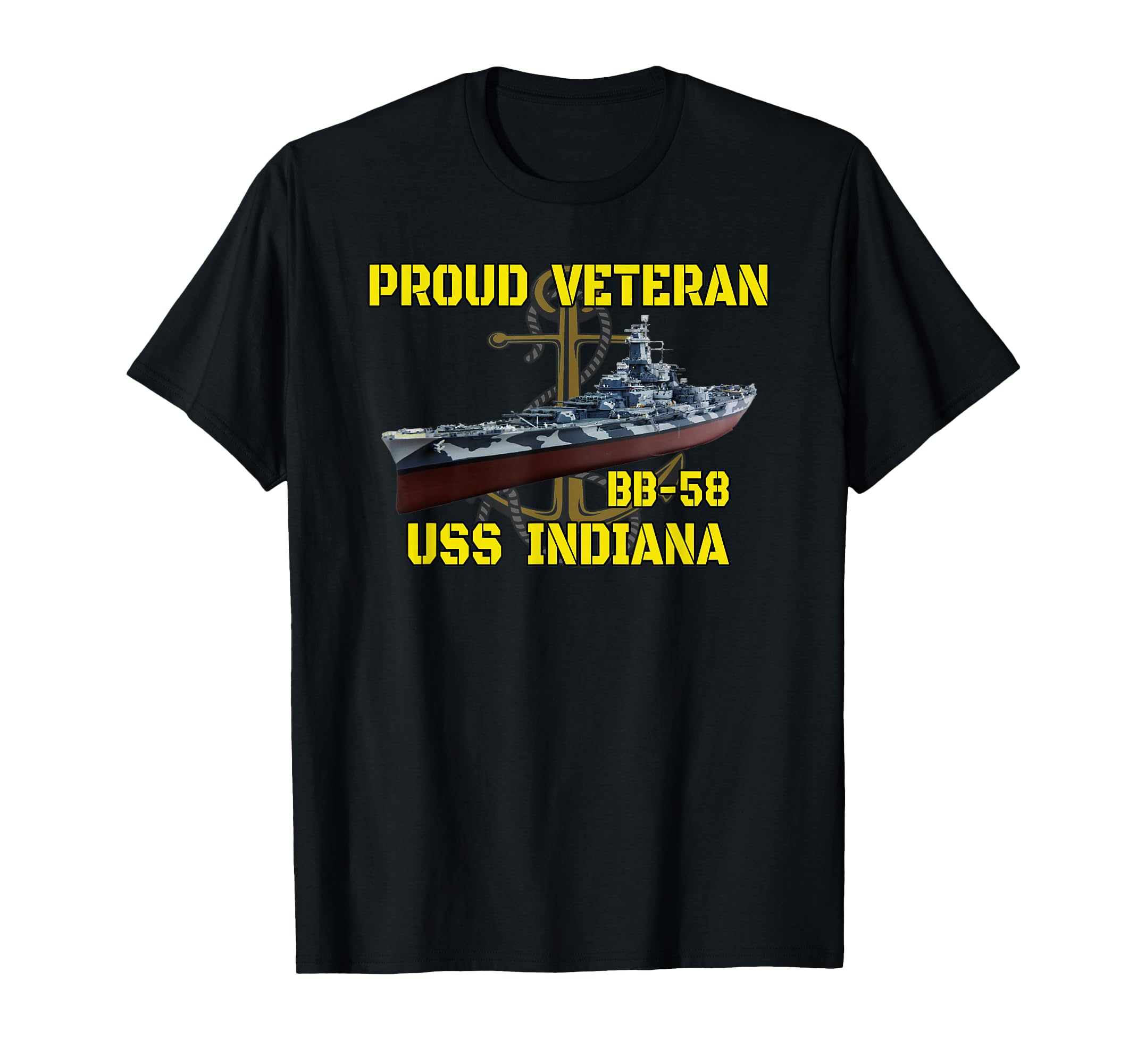 Uss Indiana Bb 58 Battleship Veterans T-Shirt - Trendy Graphic Men Women - T-Shirt, Sweatshirt, Hoodie