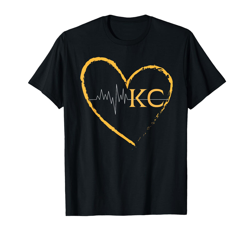 Yellow Kc Heart Kansas City Heart T-Shirt - Minimalist Print Men Women - T-Shirt, Sweatshirt, Hoodie