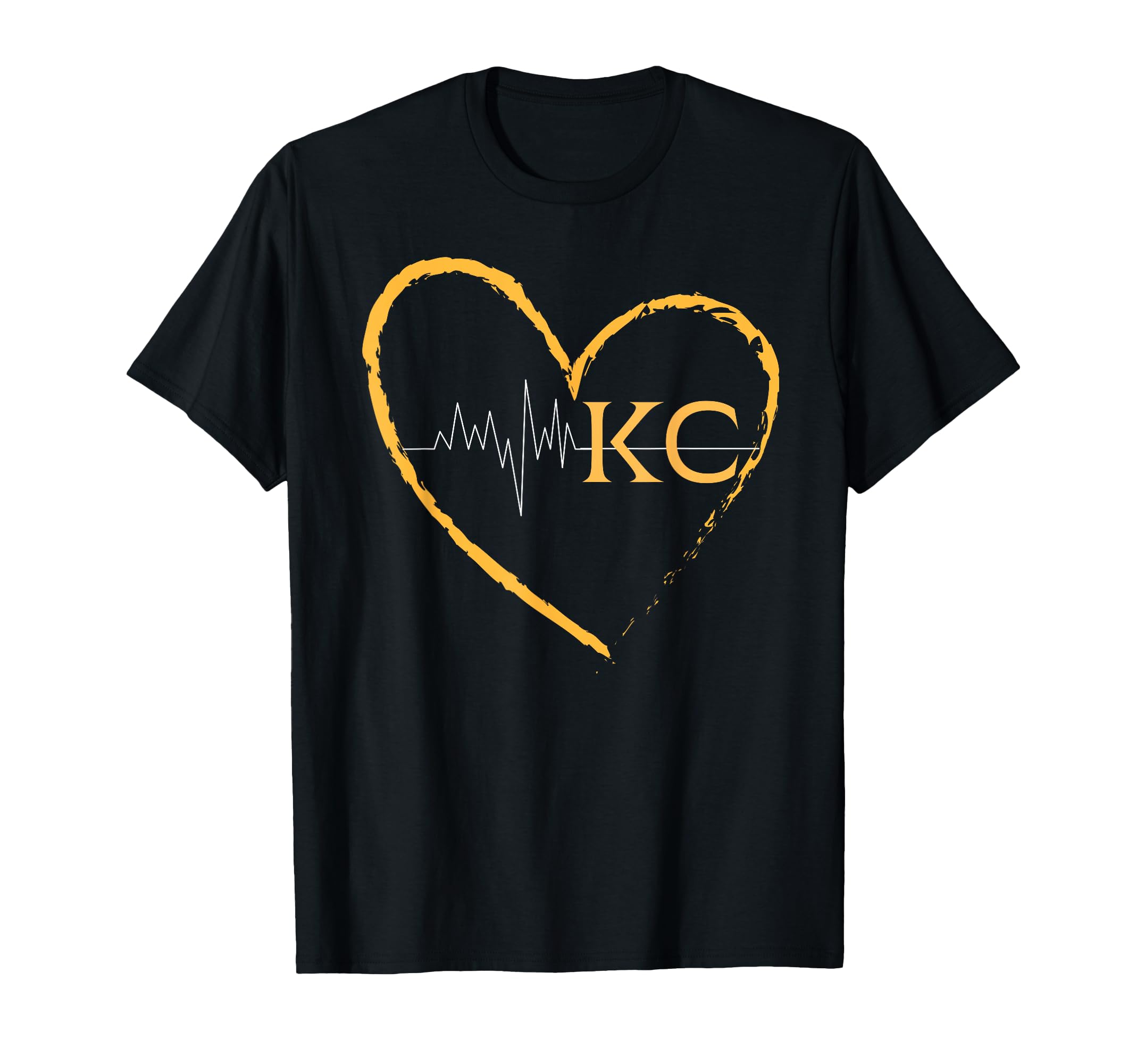 Yellow Kc Heart Kansas City Heart T-Shirt - Minimalist Print Men Women - T-Shirt, Sweatshirt, Hoodie