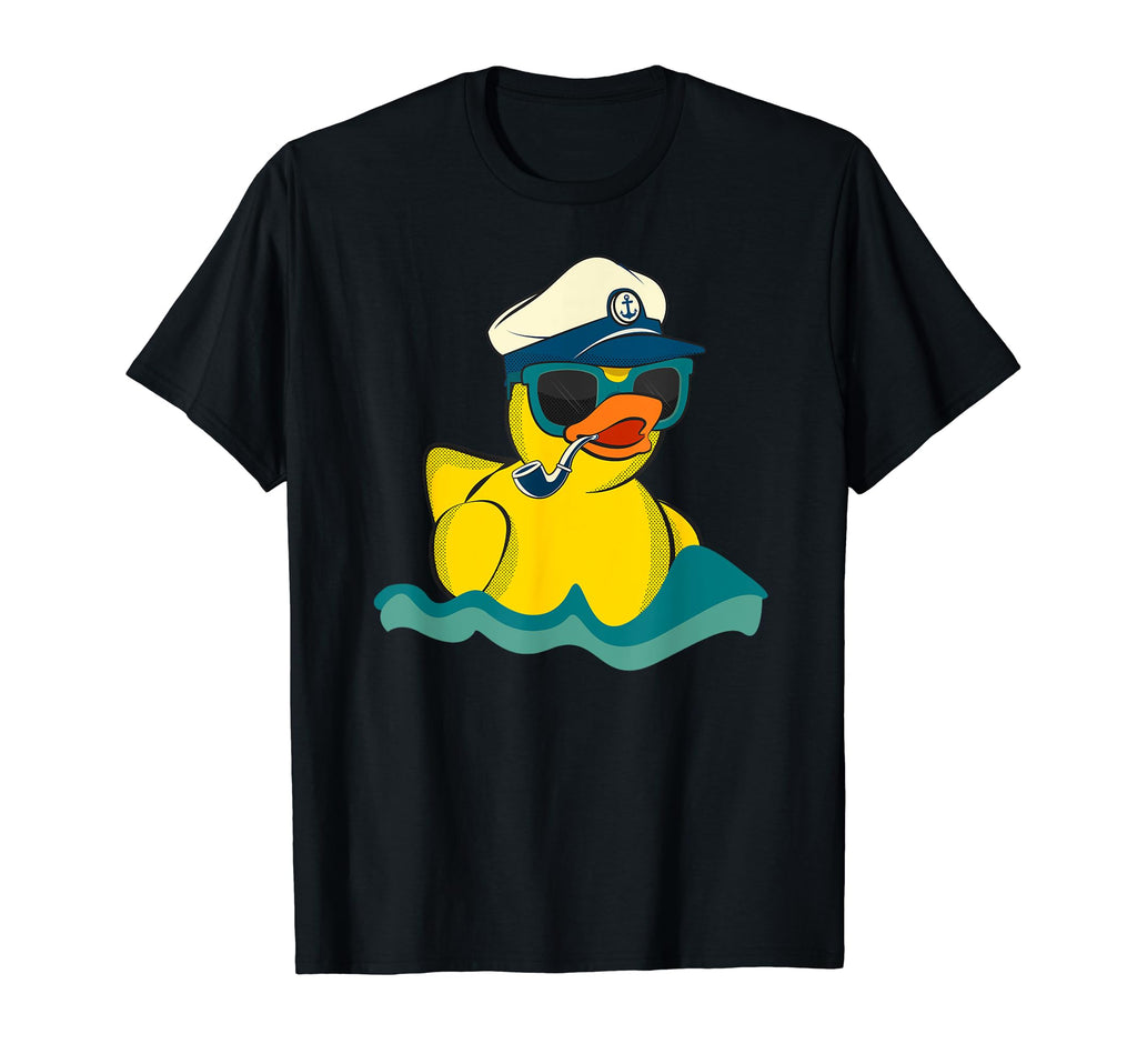 Yellow Rubber Duck Boat Captain Duckie T-Shirt - Unique Graphic Men Women - T-Shirt, Sweatshirt, Hoodie