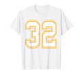 Number 32 Red Yellow White Football T-Shirt - Aesthetic Graphic Men Women - T-Shirt, Sweatshirt, Hoodie