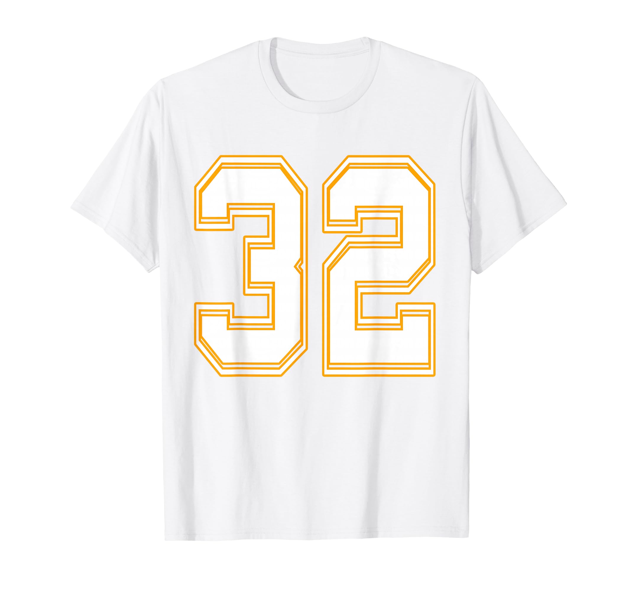 Number 32 Red Yellow White Football T-Shirt - Aesthetic Graphic Men Women - T-Shirt, Sweatshirt, Hoodie