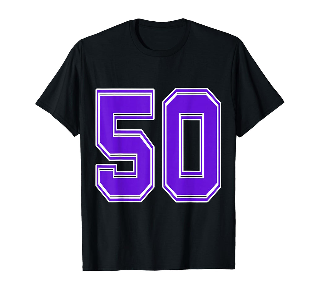 Purple Number 50 Football T-Shirt - Casual Everyday Wear Men Women - T-Shirt, Sweatshirt, Hoodie