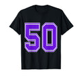 Purple Number 50 Football T-Shirt - Casual Everyday Wear Men Women - T-Shirt, Sweatshirt, Hoodie