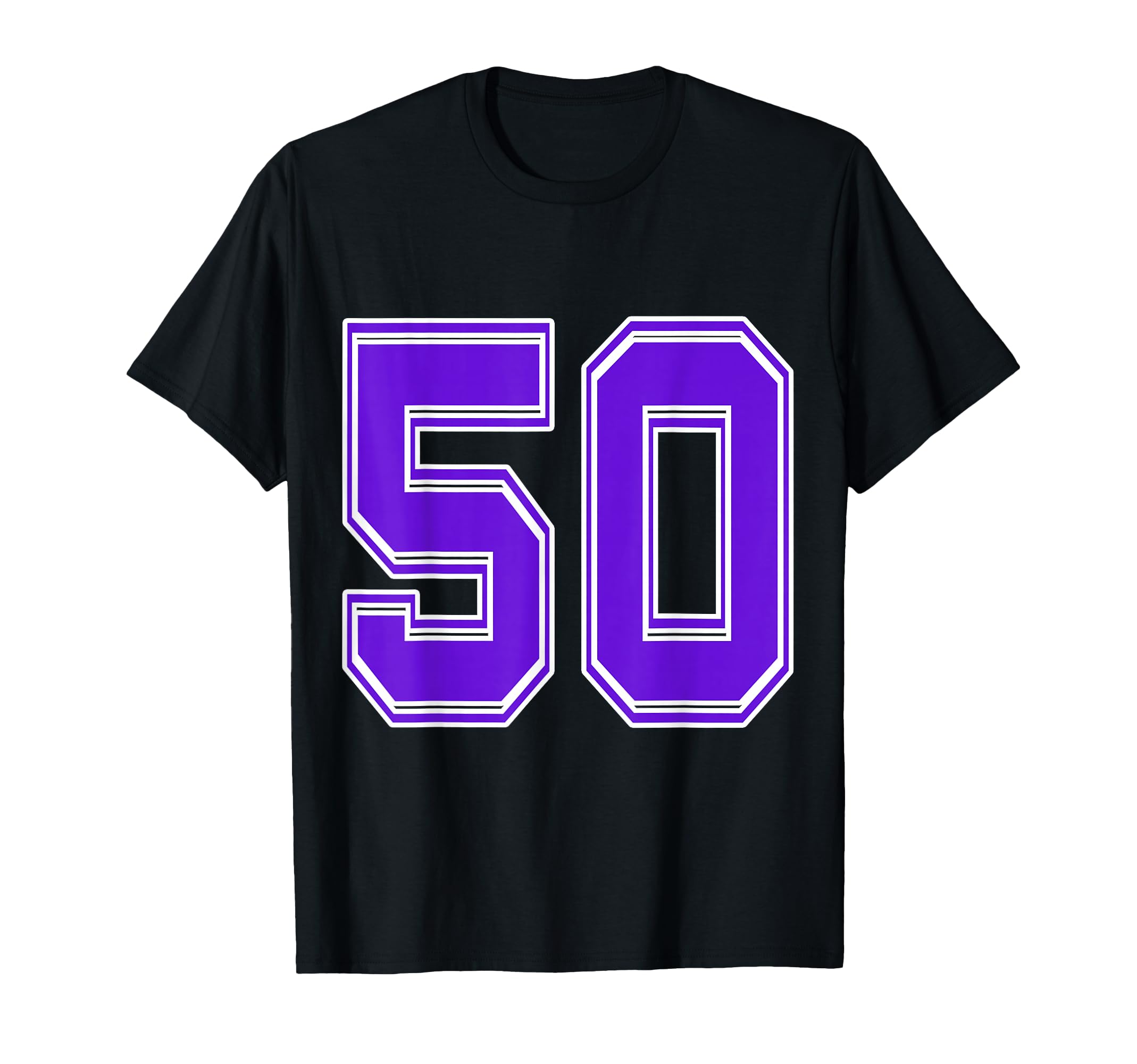 Purple Number 50 Football T-Shirt - Casual Everyday Wear Men Women - T-Shirt, Sweatshirt, Hoodie