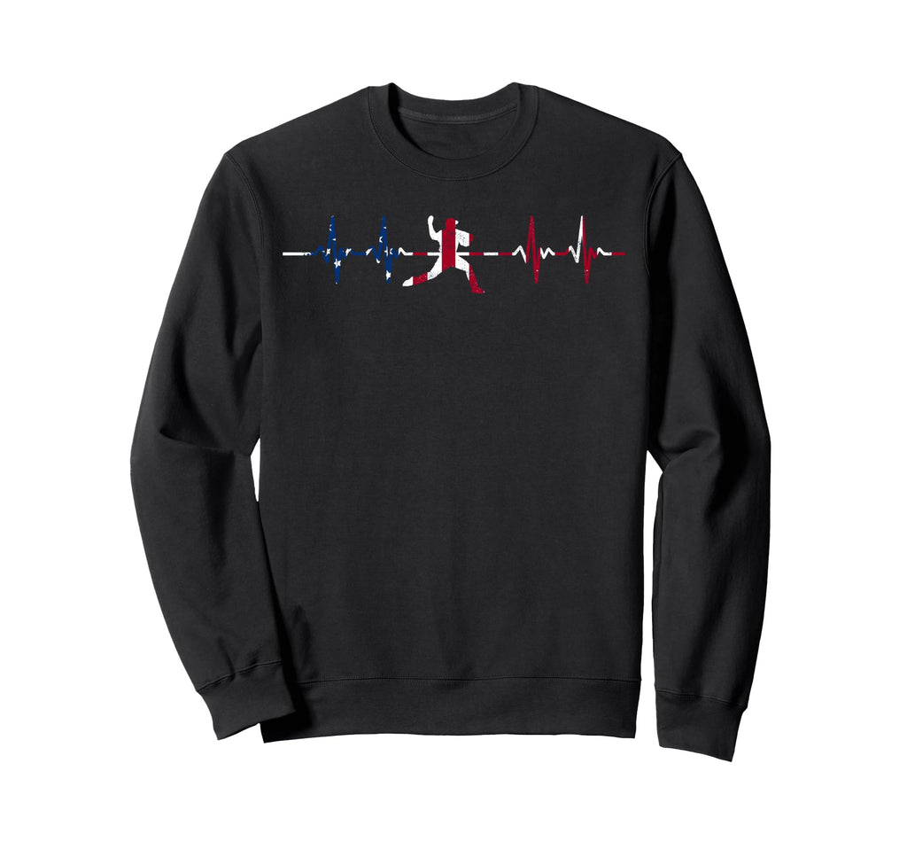Baseball Heartbeat Us Flag Player Sweatshirt - Streetwear Style for Adults - T-Shirt, Sweatshirt, Hoodie