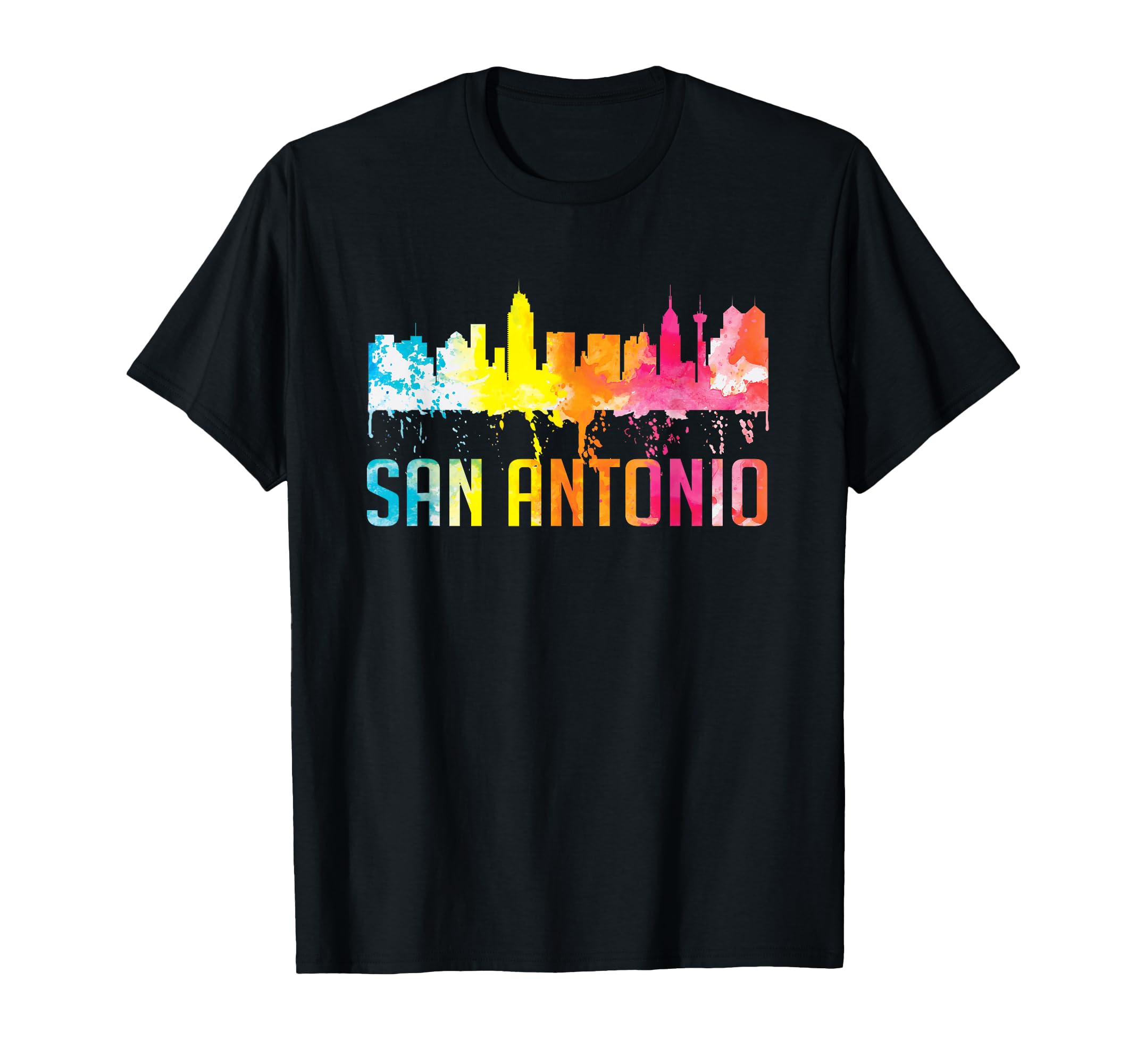 San Antonio Texas Watercolor City T-Shirt - Graphic Print for Adults - T-Shirt, Sweatshirt, Hoodie