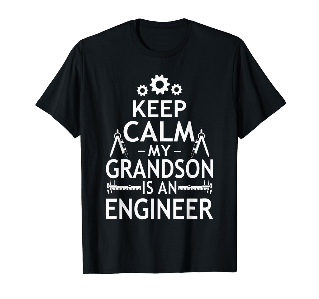 Keep Calm Engineer Grandson Grandma T-Shirt - Minimalist Print for Adults - T-Shirt, Sweatshirt, Hoodie