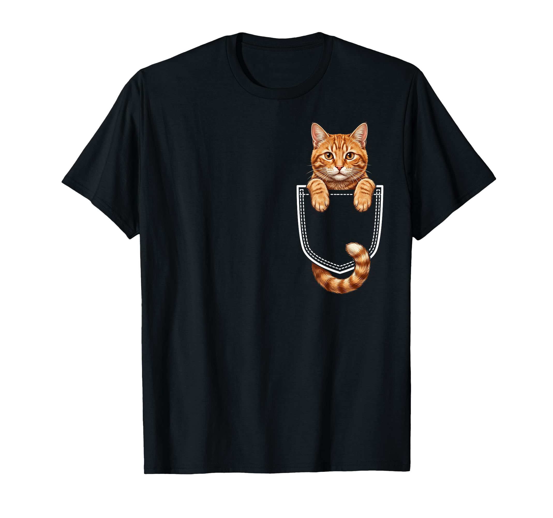 Orange Tabby Cat Pocket Kitten Pet T-Shirt - Casual Everyday Wear Unisex - T-Shirt, Sweatshirt, Hoodie