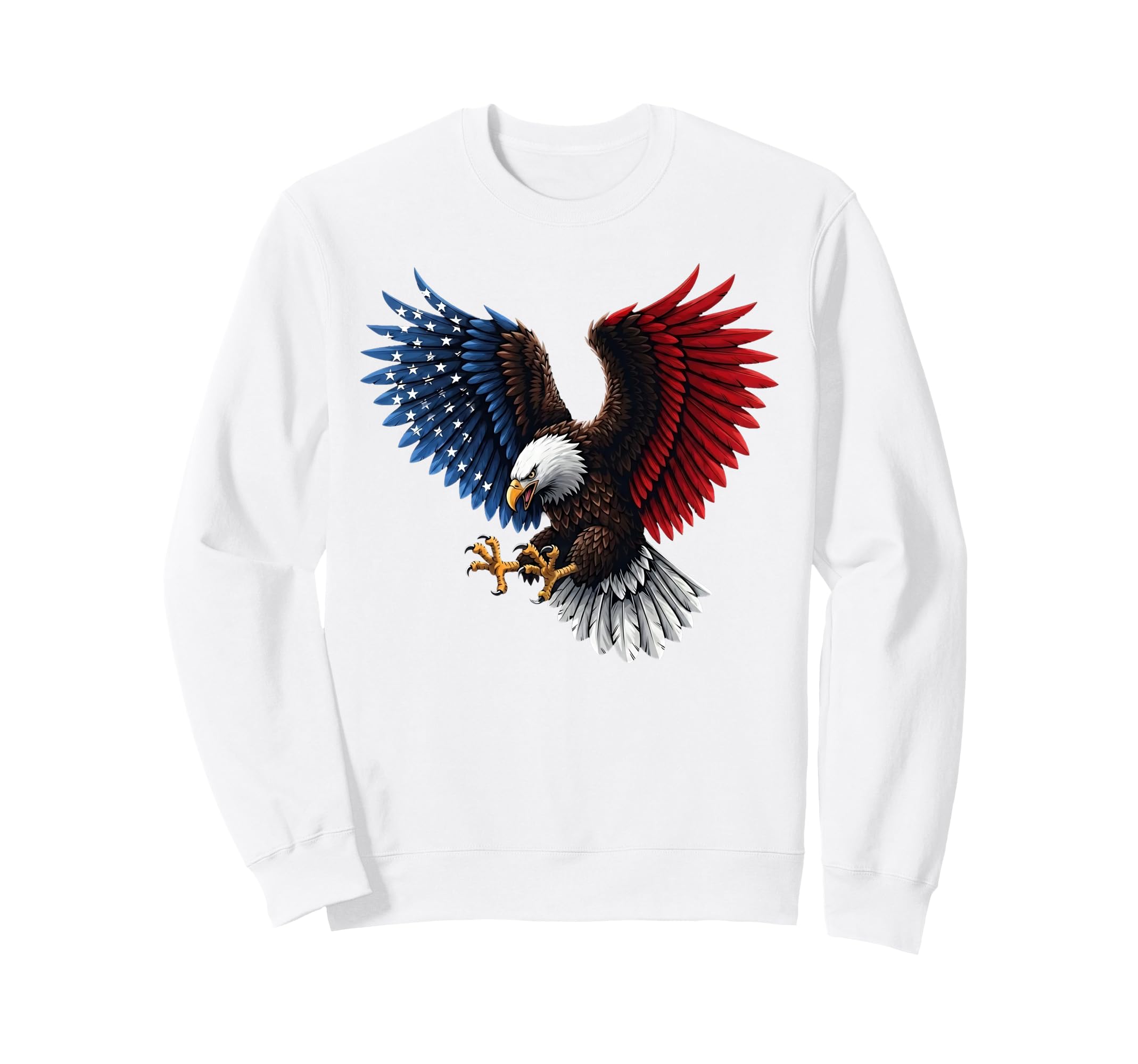Patriotic Bald Eagle American Flag Sweatshirt - Novelty Apparel for Adults - T-Shirt, Sweatshirt, Hoodie