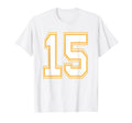Number 15 Red Yellow White Football T-Shirt - Fun Novelty Design Men Women - T-Shirt, Sweatshirt, Hoodie