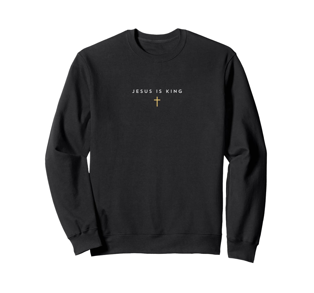Jesus Is King Cross Thin Christian Sweatshirt - Graphic Print for Adults - T-Shirt, Sweatshirt, Hoodie