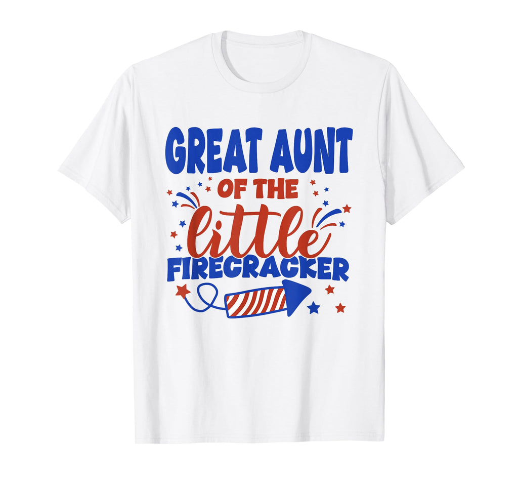 Great Aunt Little Firecracker Fourth T-Shirt - Trendy Graphic for Adults - T-Shirt, Sweatshirt, Hoodie