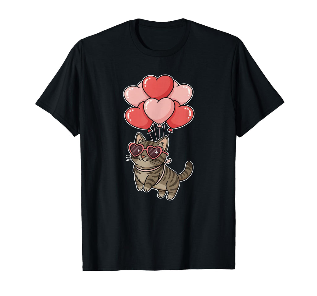 Womens Valentines Day Heart Balloons Brown T-Shirt - Trendy Graphic Unisex - T-Shirt, Sweatshirt, Hoodie