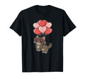 Womens Valentines Day Heart Balloons Brown T-Shirt - Trendy Graphic Unisex - T-Shirt, Sweatshirt, Hoodie