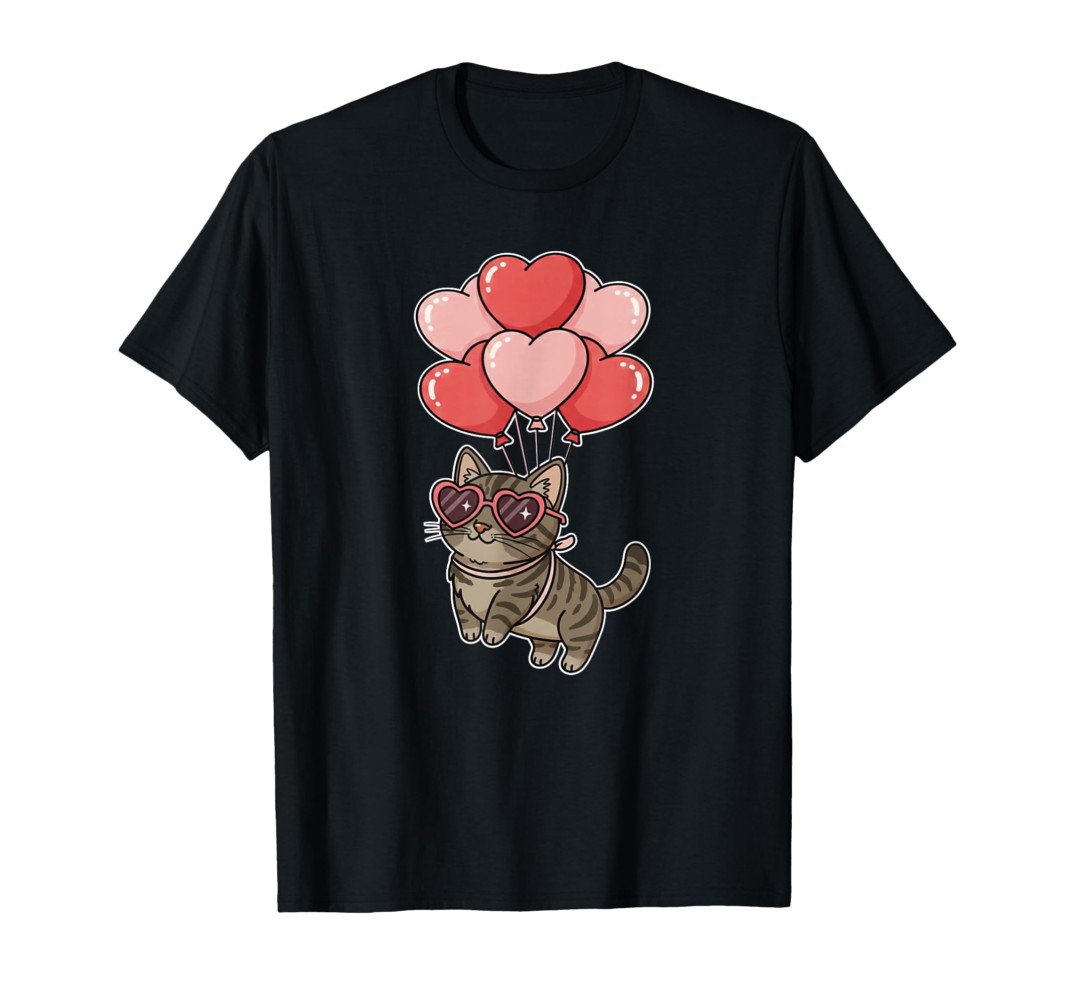 Womens Valentines Day Heart Balloons Brown T-Shirt - Trendy Graphic Unisex - T-Shirt, Sweatshirt, Hoodie