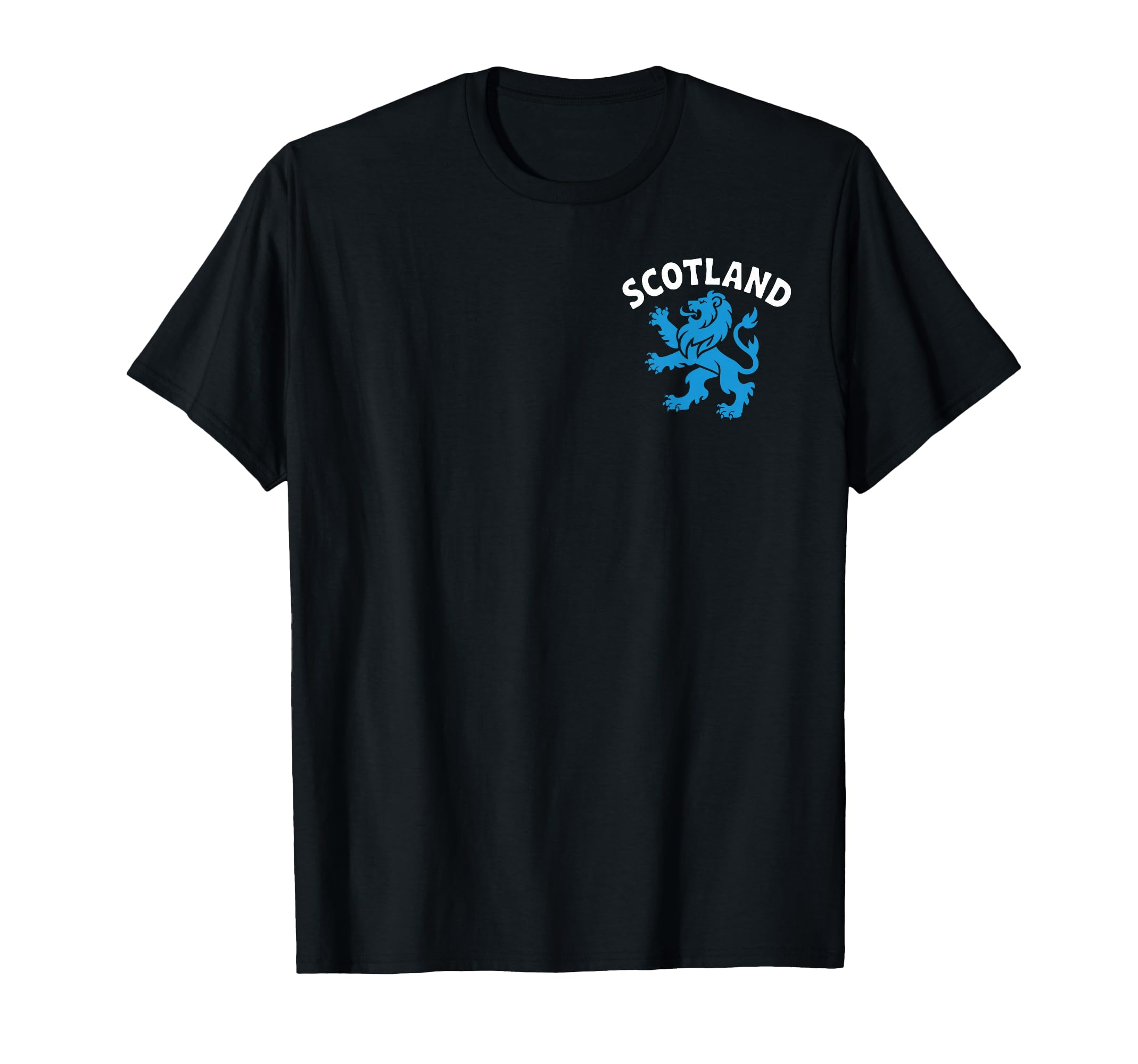Scotland Flag Lion Left Chest Saltire T-Shirt - Novelty Apparel for Adults - T-Shirt, Sweatshirt, Hoodie