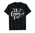 Thirteen 13 Biggest Fan Softball Mom T-Shirt - Minimalist Print Men Women - T-Shirt, Sweatshirt, Hoodie