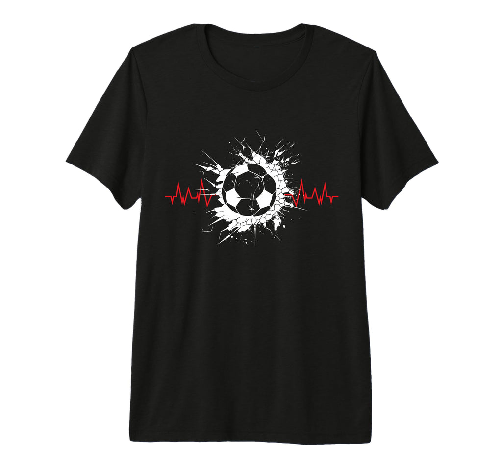 Soccer Ball Heartbeat Players And T-Shirt - Fun Novelty Design Men Women - T-Shirt, Sweatshirt, Hoodie